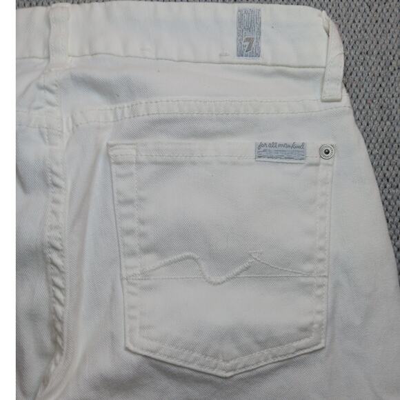7 For All Mankind Favorite Jeans Women's 28 28X32 White Out Straight Leg - Picture 2 of 16